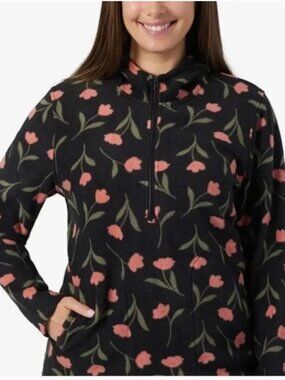 O’Neill Josie Half Zip Pullover Fleece Hoodie Tulip Floral Print
